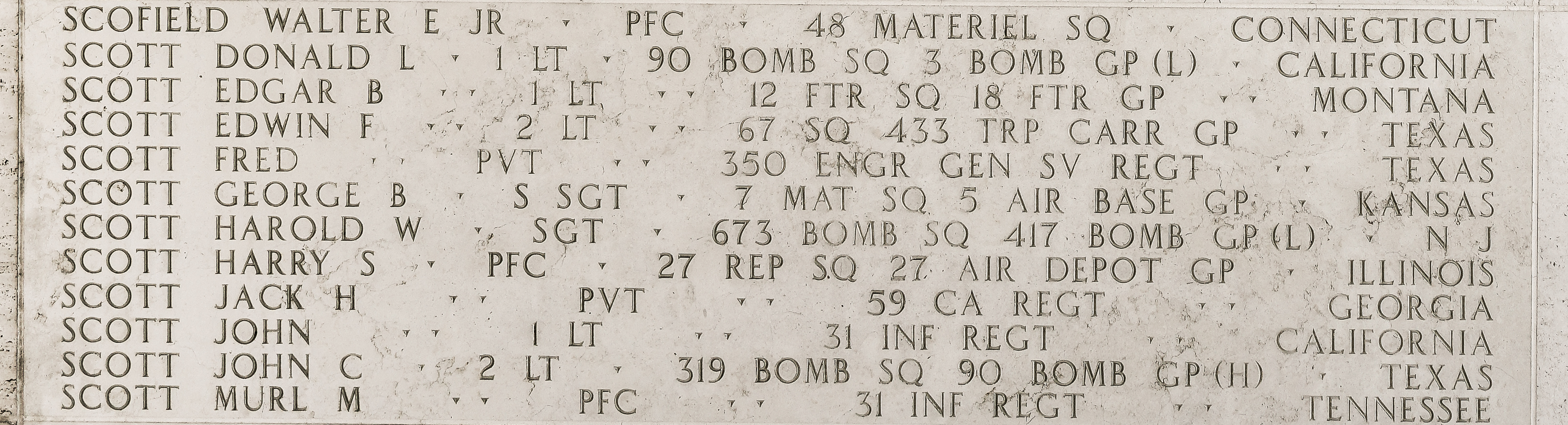 Donald L. Scott, First Lieutenant